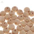 50pcs Large Hole Natural Wood Wooden Beads Letter for Macrame Jewelry Crafts. 