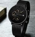 Watches CRRJU Unique Design Luxury Sport Wrist Watch Stainless Steel Mesh Strap Men's Fashion. 