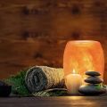 Himalayan Glow Salt Lamp, Wooden Base and Dimmable Bulb Control Night Lamp  (Crystal Salt). 
