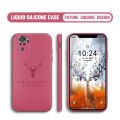 BILI for Redmi Note 10 4G / Note 10S Back Cover Simple Antlers Ultra Thin Soft Luxury Square Multicolor Liquid Silicone Phone Case. 