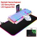 White LED Illuminated Backlight USB Wired Gaming Keyboard Kit Set + Mouse + Mouse Mat. 