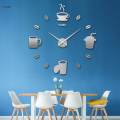 Modern DIY Wall Clock Stickers Frameless Non Ticking Decorative Bedroom. 