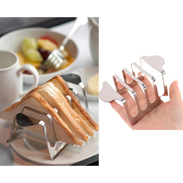1pc Food Display Toast Rack Kitchen 4 Slice Party Restaurant Bread Holder