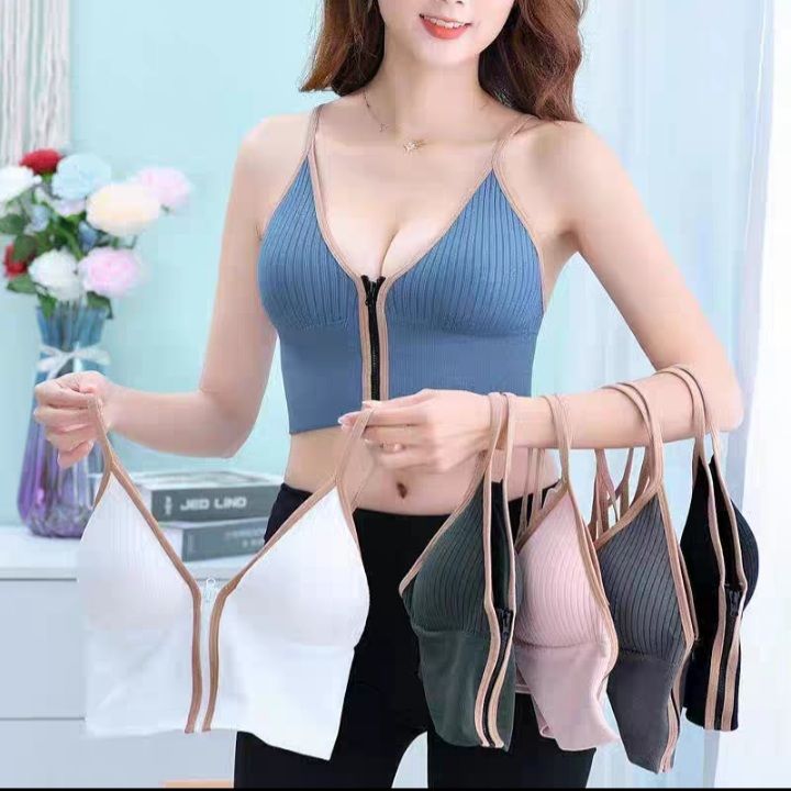 New Style Push Up Padded Ladies Brazier Front Open Zip Bra With Beautiful Design Nursing Bras For All Women And Girls