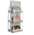 Space-Saving Purse Organizer - 6 Pocket Clear Hanging Shelf Bag. 