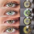 1 Pair Unisex Color Contact Lens Natural Sea Green 3-tone Charming Big Eye Makeup Cosmetic Colour Contact Lenses Beauty Tool. 