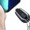 Keychain Portable Charger for iPhone, Mini Power Emergency Pod Small Power Bank Battery Pack, Fast Charging Cell Phone Charger for Apple-Plug Android Type-C iPhone 14/14 Plus/14 Pro Max/13/Pro Max/12, Airpods and More (Black). 
