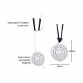 Men's Necklace Wisdom Quotes Serenity Prayer Round Stainless Steel Pendant With Leather Rope Chain Choker 20 in. 