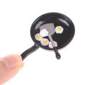 1/12 Dollhouse Fried Egg Frying Pan Set Dollhouse Mini Kitchen Accessories ZH. 