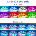 1-30M Dream WS2812B Bluetooth LED RGB Strip Light 5050 Tuya WiFi App RGBIC Tape LED Magic USB TV Backlight Room Neon Night Light. 