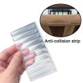 Silicon Anti Slip Self Adhesive wall protector, Cabinet door guard Noise Dampening bumpers, furniture crash pads, Furnitures Protection Bumper Rubber Stripes (10 PCS, Transparent). 