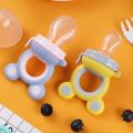 Baby Pacifier Fruit Shaped for babies Nipple Chew Juice Pacifier Fruit Feeding Fresh Food Feeder Silicone Teething Ring Baby Food Soother Accessories | Random Color In Box Packaging. 