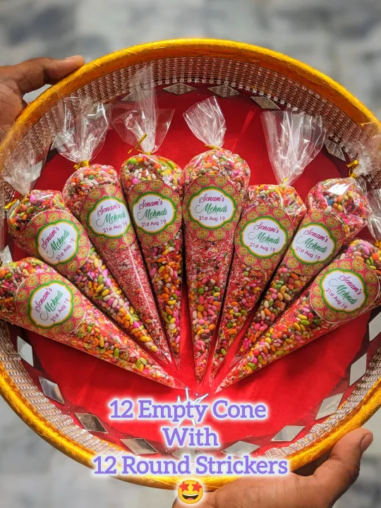 Empty%20Favour%20Cones%20For%20Sweets%20(12%20Pcs)%20With%20Customized%20Stickers%20/%20Mehndi%20Cone%20/%20Dholki%20Cone%20/%20Nikkah%20Cones%20In%20Very%20Low%20Price%20Premium%20Quality%20-%20Image%202