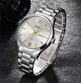 Mens Steel Quartz Wristwatch Date Display Business Style Men's Waterproof Bangle Watches. 