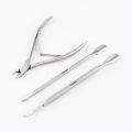 Manicure and Pedicure Nail Cleaning Tools for Parlor Including Nail Fork, Nail Clipper, Cuticle Pusher and Ingrow Nail File, Stainless Steel Nail Clippers kit for Women Personal Use (Pack of 4). 