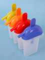 4-Piece Reusable Ice Lolly Mold Set with Straw Design – DIY Homemade Popsicle Makers, Multi-Color Frozen Treat Tray, Kitchen Tool for Ice Cream Popsicles. 