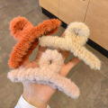 4Pcs/Set Plush Hair Claw Elegant Acrylic Hairpins Faux Fur Hair Clip Barrette Crab Headwear Fluffy Cute Colors Hair catcher for girls Women Faux Hair Claw Cozy Girls Elegant Acrylic Hairpin Cute Plush Hair Claw Hair Accessories for Women Girls. 