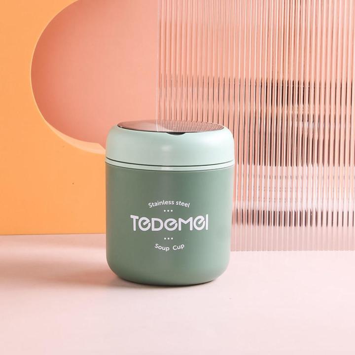 Breakfast cup porridge cup insulation lunch box office worker lunch box stainless steel 304 lunch box student portable cover spoon