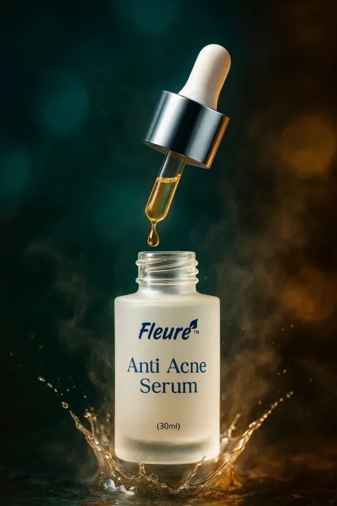 ORANGLES Fleure Anti Acne Serum - 30ml - Serum - Natural Acne-fighting Formula - Acne Serum - Aloe Vera Gel,Glycerin,Mandelic Acid - Serums - Suitable for Acne-prone Skin Types - Fleure - detailed closeup view - illustrating benefits - Image 3 of 4 | created for all | Shop Fleure Anti Acne Serum - 30ml - Serum - Natural Acne-fighting Formula - Acne Serum - Aloe Vera Gel,Glycerin,Mandelic Acid - Serums - Suitable for Acne-prone Skin Types - Fleure North Carolina | Free Shipping ORANGLES