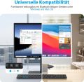 OMOTON Rechargeable Bluetooth Keyboard for MacOS and Windows, Wireless Keyboard for MacBook/MacBook Air/MacBook Pro/iMac/iMac Pro/Mac Pro and Laptop, QWERTZ DE Layout, Business Style, Black. 