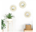3 PCS Decorative Mirror Set Wall Decor, Sunburst Mirrors for Wall Decor Living Room, Gold Metal Wall Mirrors for Home Décor, Bedroom, Entryway. 