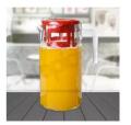 Carol Transparent Glass Jug, Glass Pitcher, with perfect unbreakable packing, for juice and Drinks 1.5 ml, 1.5 Liters capacity with red plastic lid. 