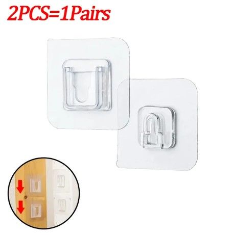 20PCs  Double Sided Strong Adhesive wall hook , Wall Hooks , Double Wall Hooks , Suction Hook , stick hook , Wall-Sticking Hooks Without Punching and Nails, Waterproof and Oil-Proof, Heavy-Duty Self-Adhesive Hooks for Bathroom and Kitchen