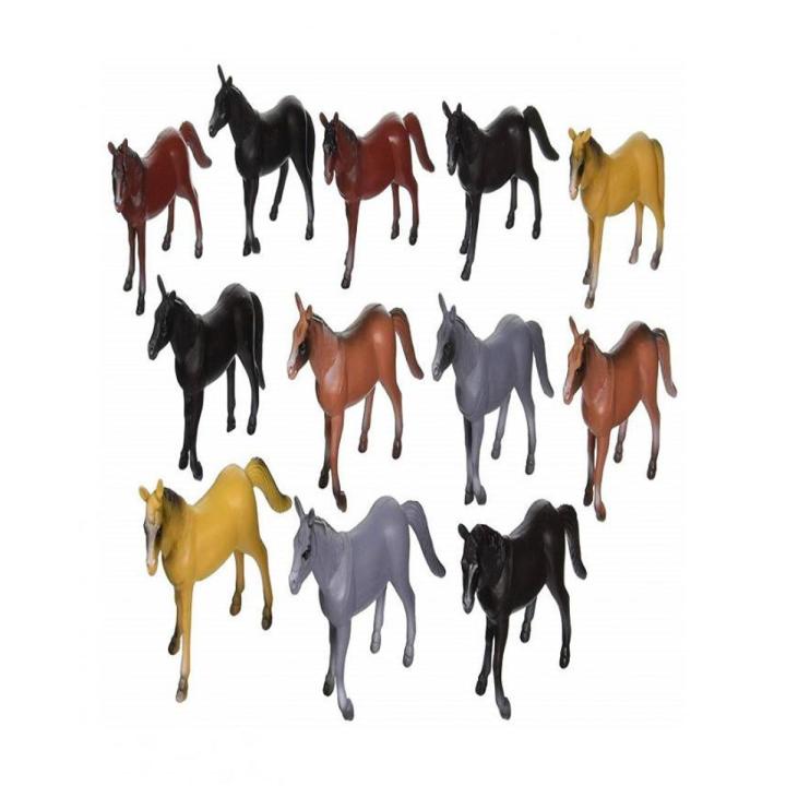 12 Pieces 4 To 7 Inch Plastic Horse Toys For Kids Daraz.pk