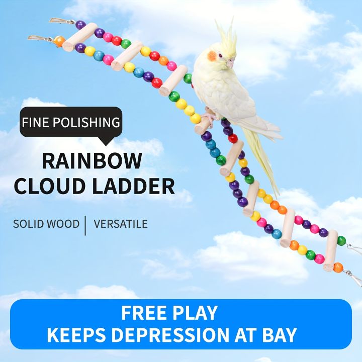 Scarfens And Rung Cage Design For Macaw Parrot Reference: Parrot Climbing Ladder With Colorful Stepping Plates Hanging Bridge