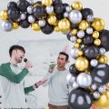 55 Pcs 9 inch Black Latex Balloons Without shinny for birthday Party Decoration Balloons wedding school and college function. 