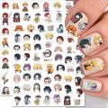 Demon Slayer Nail Stickers Kamado Tanjirou Nezuko Nail Art Decorations Japanese Cartoon Anime Kawaii Nail Decals Supplies. 