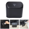 Car Trash Bin Hanging Vehicle Garbage Dust Case Storage Box Black Abs Square Pressing Type Trash Can Auto Interior Accessories. 