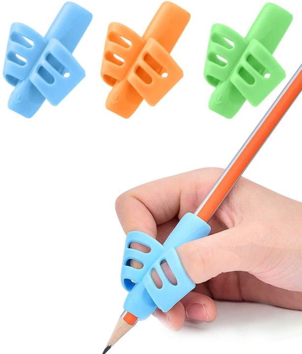 Children Pencil Holder Tools Silicone Two Finger Ergonomic Posture Correction Tools Pencil Grip Writing Aid Grip