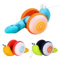 Pull String Snail Glowing Music Car Toy Baby Learn to Crawl Reptile Drag Toddler Toy Parent-child Interactive Game Christmas Gif. 