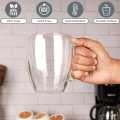 Double Wall Mug 350ml High Quality a Thermal shock Borosilicate Mug for Coffee Tea. 