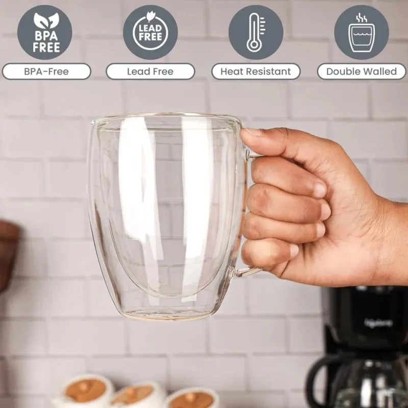 350ml Double-Wall Borosilicate Mug