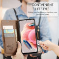 lthmy for Xiaomi Redmi Note 12 4G PU Leather Kickstand Wallet Magnetic Closure Flip Case Cover. 
