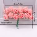 24Pcs Mini Rose, 2cm Foamic Rose, 2cm Artificial Flower Heads, Foam Flower Gifts Birthday Gifts. 