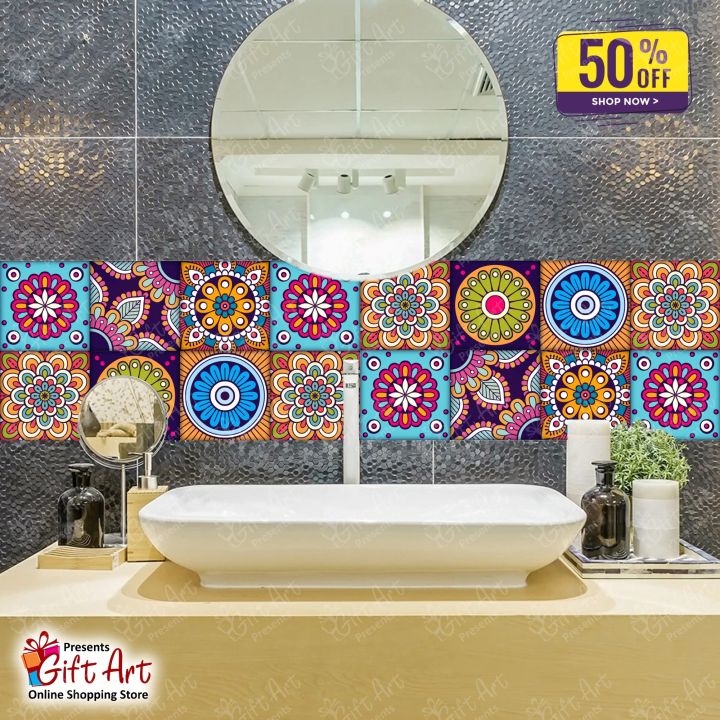 Mandala%20Tile%20Stickers%20Self%20Adhesive%20Waterproof%20DIY%20Wall%20Decor%20Pack%20of%206%2012%2024%2048%20102%20Pieces%2012x12%20cm%20-%20Image%208