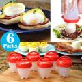 Pack Of 6 Egg Cooker Non Stick Silicone Hard Soft Maker Boiled Eggs Without The Shell. 
