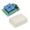 4Ch 12V DC remote control switch 433Mhz - output 220V AC DC 10A 2200W. 