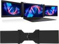 Triple Portable Monitor for Laptop, 13.3 " Laptop Monitor FHD 1080P IPS Laptop Screen Extender Type-C Plug and Play Dual Monitor Display for Laptop, PC, Smatrphone, Work with(Black), VGA. 