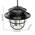 LED Camping Lantern Rechargeable, 4 Modes Infinitely Dimmable Light, Type-C Charging Hanging Retro Light, Battery Powered IPX4 Waterproof Portable Outdoor Tent Electric Lamp. 