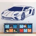 Large Lamborghini Racing Car Vehicle Sticker Boy Room Bedroom Sport Car Auto Wall Decal Bedroom Playroom Vinyl Home Decor. 