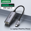 UGREEN USB C to Ethernet Adapter RJ45 to Thunderbolt 3 Type C Gigabit Network LAN Converter 10/100/1000Mbps for MacBook Pro Air, iPad Pro, Galaxy S20 S10 S9, XPS 13 15, Surface Book 2 Go, Chromebook. 