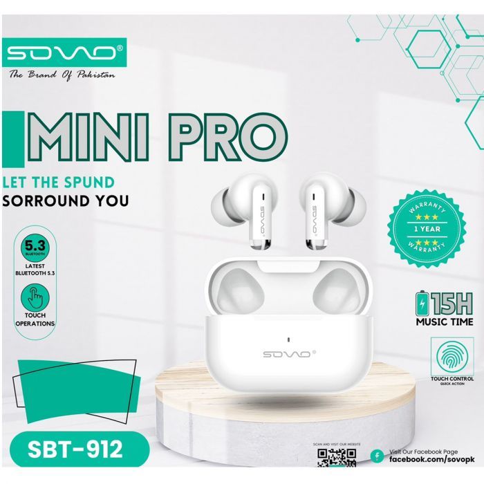 SOVO Mini Pro SBT-912 Airpods - Mini Bluetooth Wireless Headset