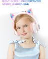 Cat Headphone Zayraz Wireless Cat Headphones Headset Glowing Cat Ear Headphones - Bluetooth Headphones for Kids, Cute Cat Headphones LED Light Up Foldable Headphones for Mobile Phone PC or Laptop  STN Headphone. 