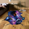 3D Starry Sky Tile Broken Window Colorful Wall Pediments in Living Room Bedroom Cosmic Planet Wall Decals Decorations Stickers. 