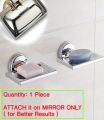 Vacuum Soap Holder dish (Attach on Mirror without Drill) Plastic Soap Dish with Chrome Finish (1 Piece). 