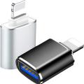 OTG Adapter Lightning to USB 3.0 Adapter MFi Certified USB OTG Data Sync Converter for iPhone 14/ 13/12/11/X/8/7/6/All iPad,Camera,Card Reader,USB Flash Drive,Mouse,MIDI Keyboard iOS 9.2-14+(Silver+Black). 